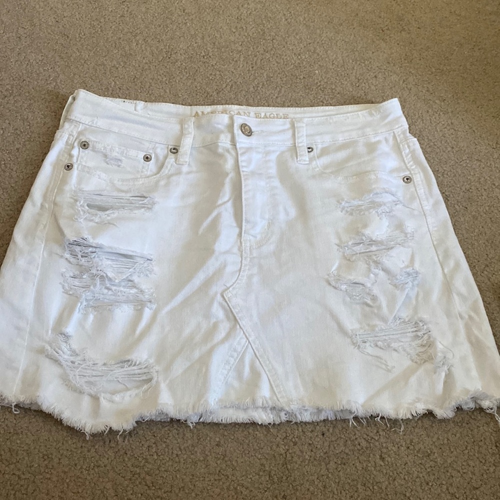 White jean skirt